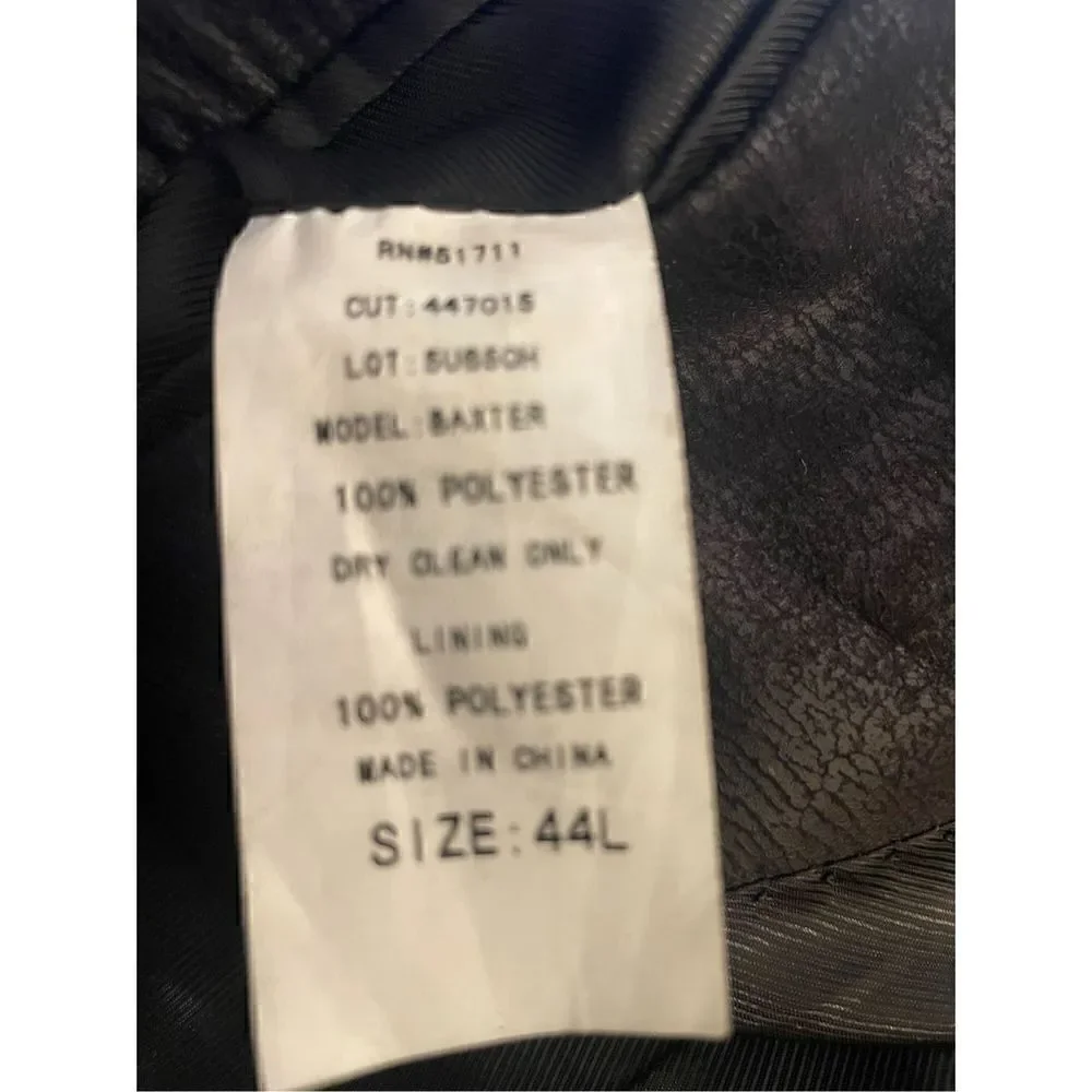 Fezza Men’s Sport Coat Black Size 44L Metallic Formal Party Wedding
